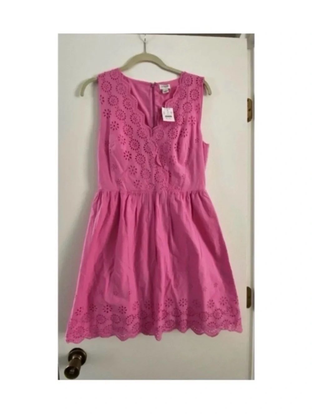 J. Crew Pink Eyelet Mini Dress